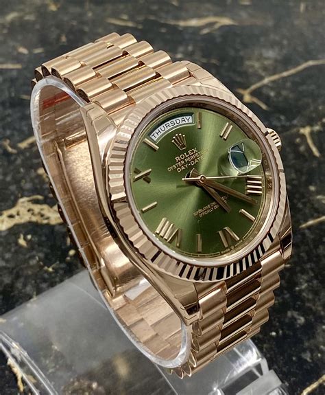 rolex day-date gold green